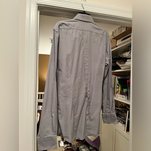 Express Men - Gray Button Down Long Sleeve Shirt (L, 16-16.5 neck length) - Picture 3 of 3